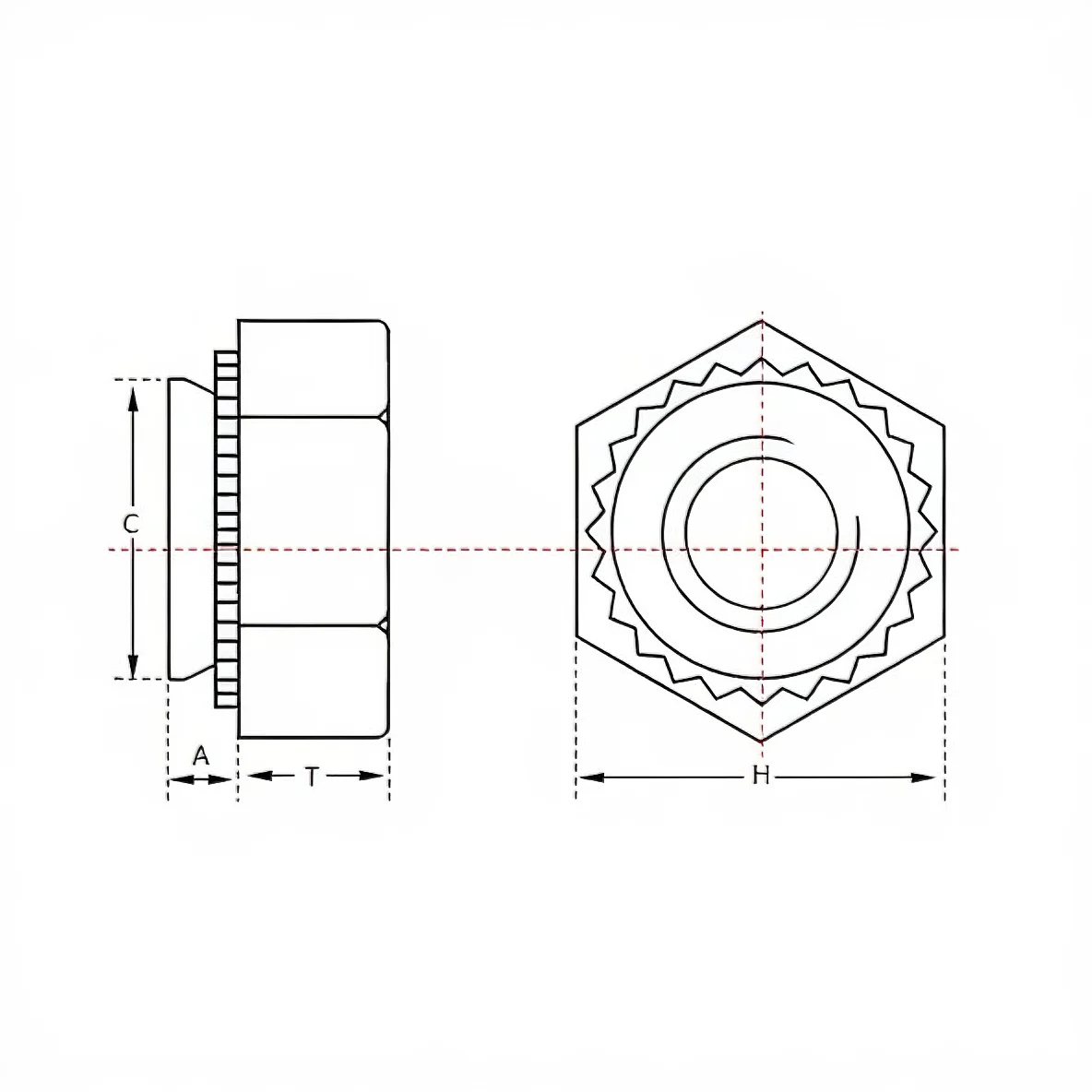 压铆螺母图纸（公制）