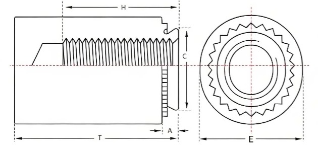 BSS 无台阶防水螺柱尺寸参考图