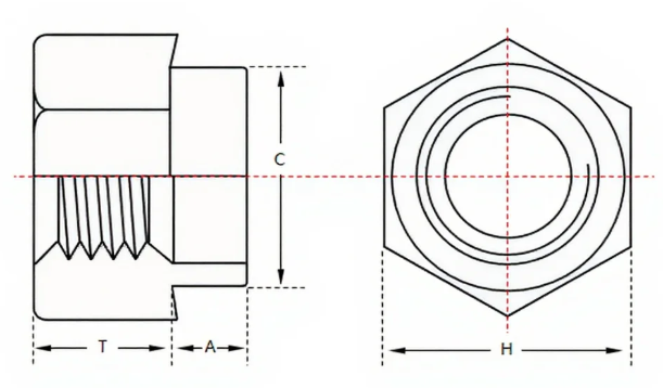 压铆螺母图纸（公制）